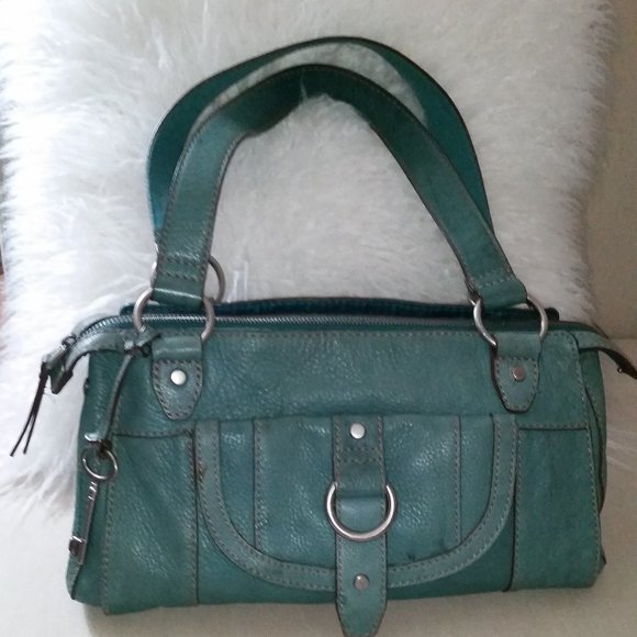 Fossil green long live vintage 1954 leather bag - Picture 1 of 6